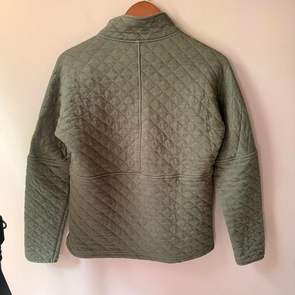 Magellan green quilted diamond pattern jacket/pullover sweater in size S - Picture 2 of 3